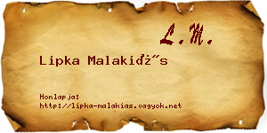 Lipka Malakiás névjegykártya